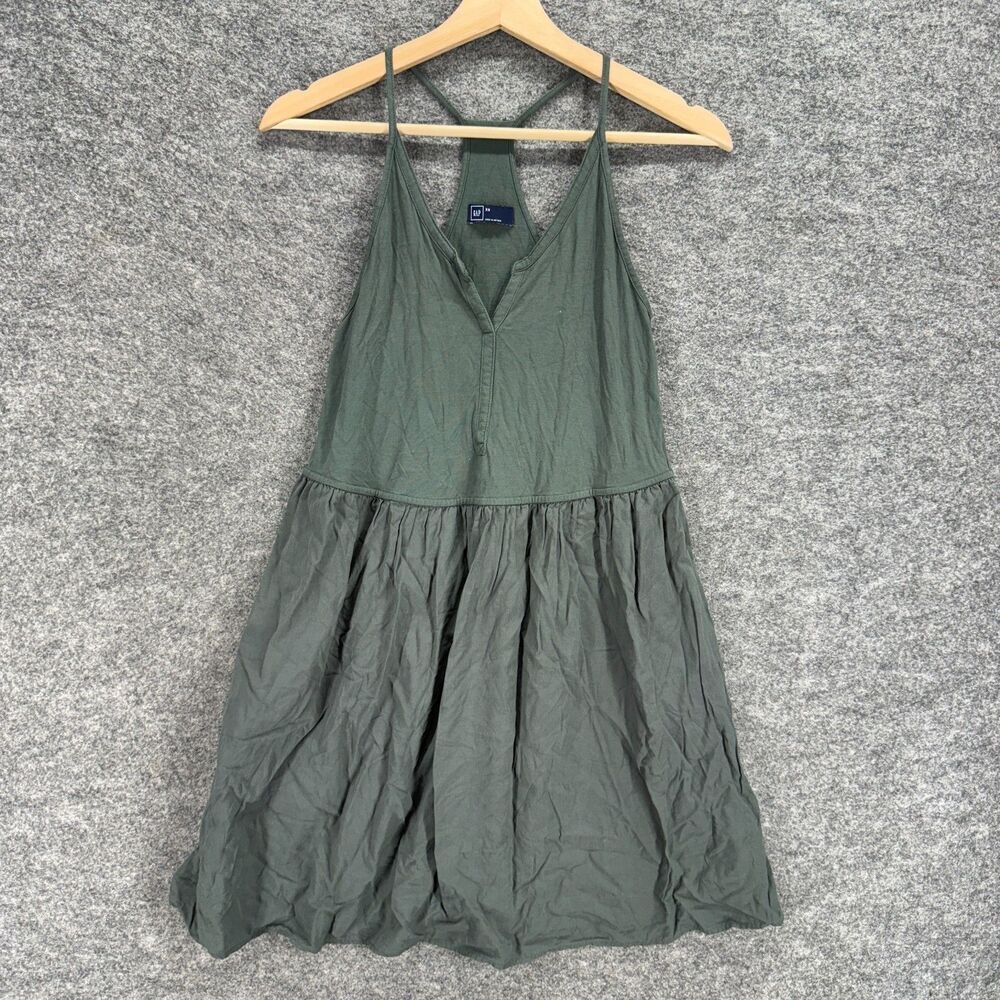 Gap Dress Women XS Gray Shift Short V-Neck Sleeveless Rayon Casual Solid